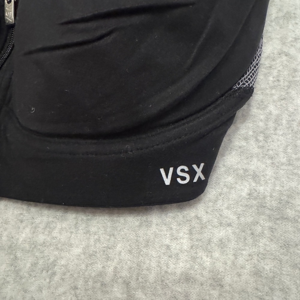 Victoria Secret VSX Sport Front Zip High Impact Sports Bra Black 34D Mesh Trim - Picture 2 of 8